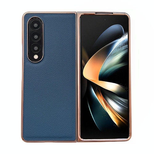 Skyline Series Nano Electroplating Pu Case for Samsung Galaxy z Fold 4 - Sky Blue - Main Image