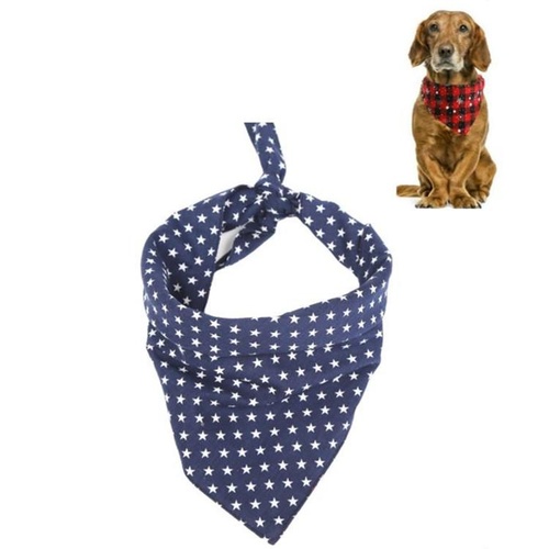 Pet Triangle Towel Christmas Snowflake Dog Saliva Towel - Size S - Blue - Main Image