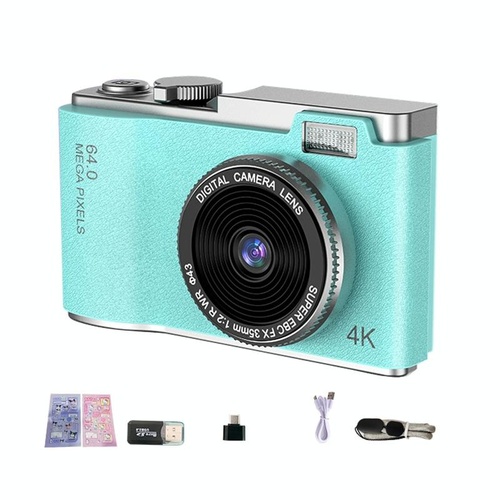 Retro Kids Camera With Dual-Lens 4K Hd Ccd - 2.4 Inch - Green - Main Image