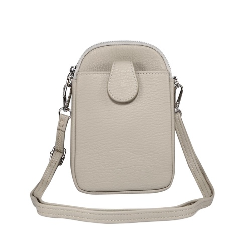 Litchi Texture Phone Crossbody Bag Leather Case For 5.5 Inch - 7.2 Inch Phones - Grey - Main Image