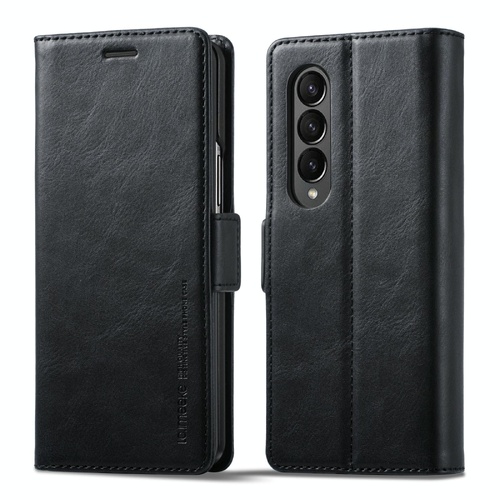 Rfid Leather Phone Case for Samsung Galaxy z Fold 4 / 5g - Secure & Stylish - Black - Main Image