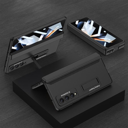 Foldable Magnetic Hinge Case for Samsung Galaxy z Fold 4 - Compact Design - Black - Main Image
