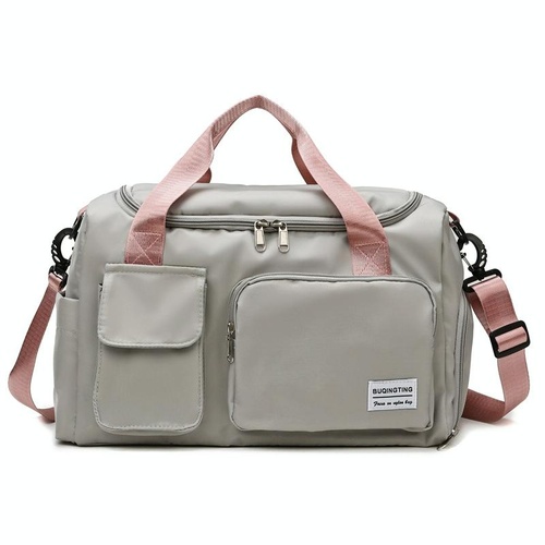 Waterproof Gym Bag for Travel - Size l - Gray Pink - Main Image