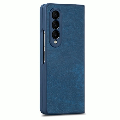Vintage Leather Fold Case for Samsung Galaxy z Fold 4 - Blue - Main Image