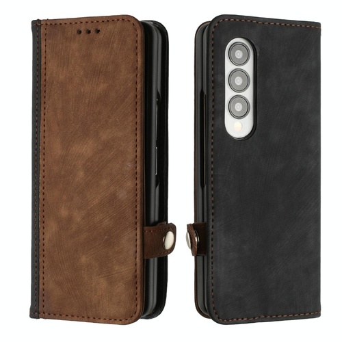 Leather Phone Case with Side Buckle for Samsung Galaxy z Fold 4 / 5g - Brown - Main Image