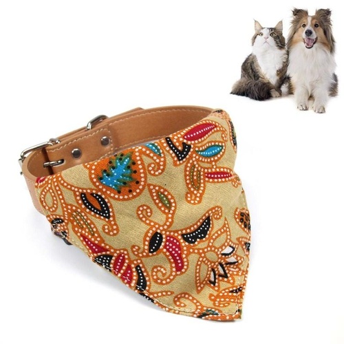 Pet Bib Cat Headband Dog Saliva Towel Size M - Khaki - Main Image
