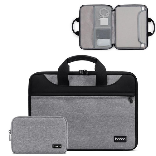 Waterproof Oxford Cloth Laptop Bag - Full Open Portable 16 / 17 Inches - Gray + Power Bag - Main Image