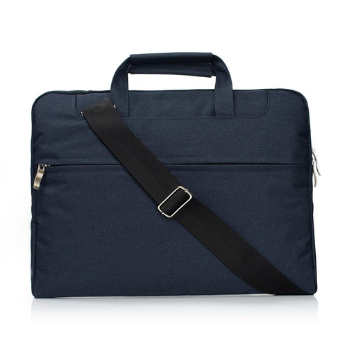 15.4 Inch Laptop Bag - Portable one Shoulder Zipper for Macbook Samsung Sony Dell Alienware Chuwi Asus Hp - Dark Blue - Main Image