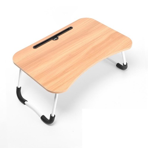 Portable Folding Desk with Fan & Lamp - Compact Design - Walnut - Main Image