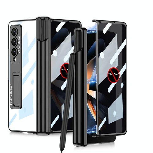 Foldable Magnetic Privacy Case with Pen Holder - Fits 4th Generation Ipad - Black - Main Image