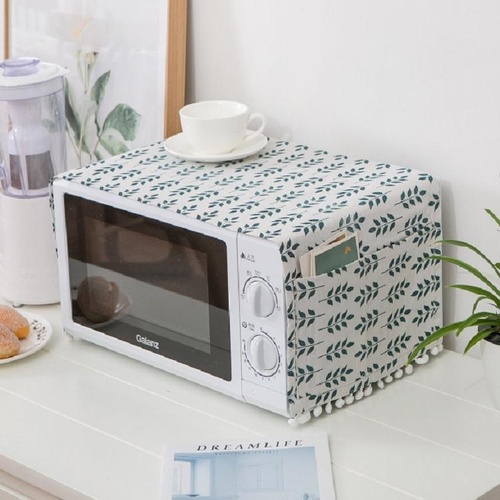 Universal Cotton Linen Microwave Dust Cover - Green Wheat - Main Image