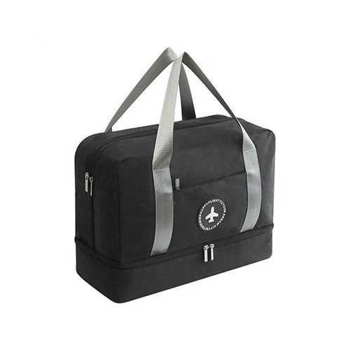 Travel-ready Waterproof Beach Bag with Double Layer Design - Black - Main Image
