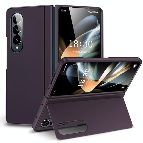 Foldable Phone Case with Holder for Samsung Galaxy z Fold 4 - Full Coverage - Dark Purple - Main Image