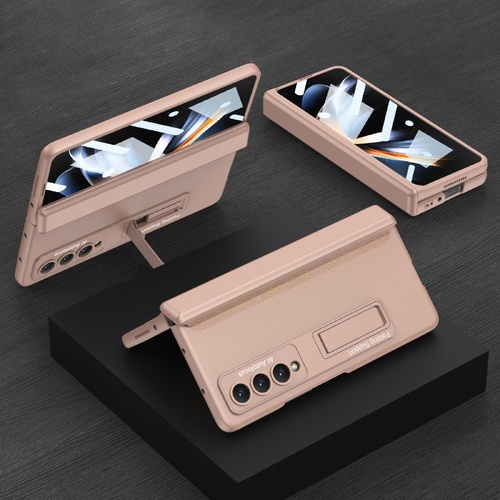 Foldable Magnetic Hinge Case for Samsung Galaxy z Fold 4 - Compact Design - Mist Gold - Main Image