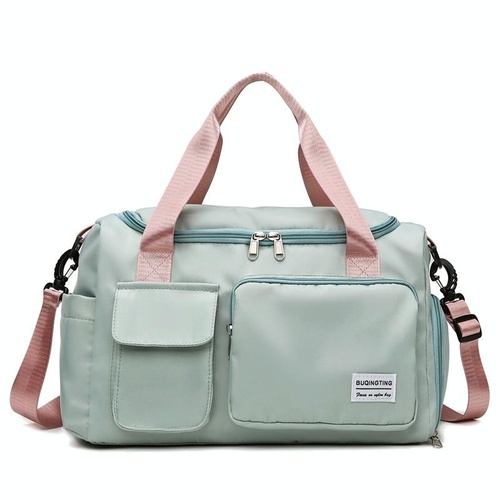 Waterproof Gym Bag for Travel - Size l - Green Pink - Main Image