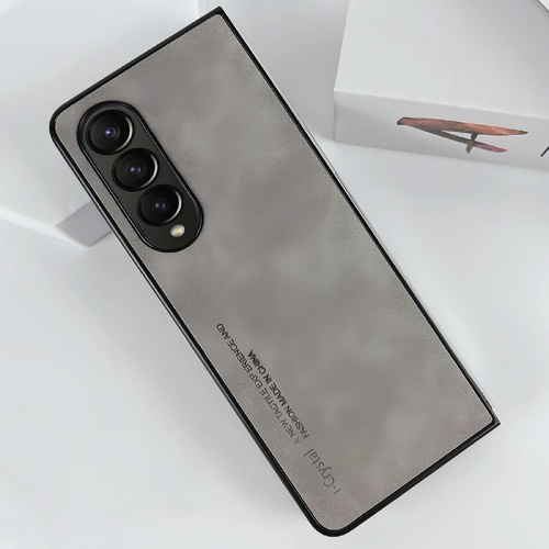 Crystal Leather Foldable Case for Samsung Galaxy z Fold 4 - Light Grey - Main Image
