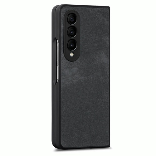 Vintage Leather Fold Case for Samsung Galaxy z Fold 4 - Black - Main Image