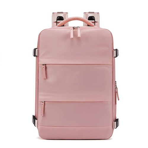 Outdoor Travel Laptop Backpack - Army Green - Pink - Main Image