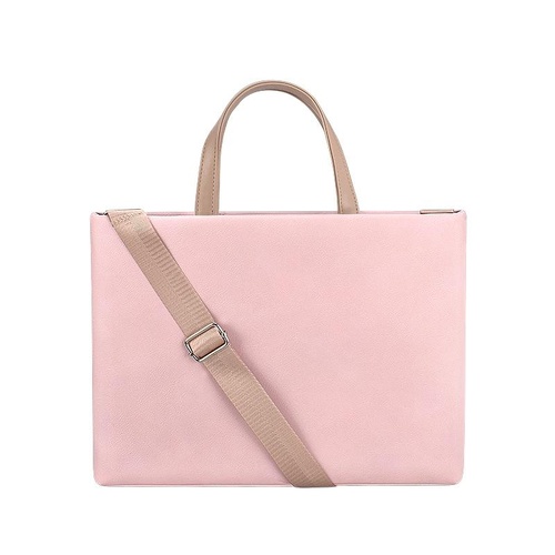 13.3 Inch Pink Laptop Crossbody Bag - Waterproof Pu Material - Main Image