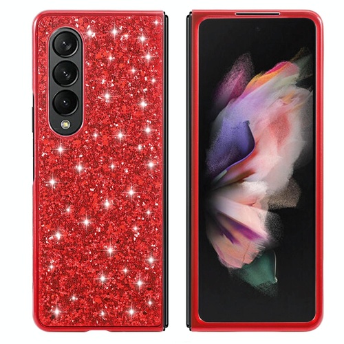 Glitter Tpu Shockproof Case for Samsung Galaxy z Fold 4 - Red - Main Image