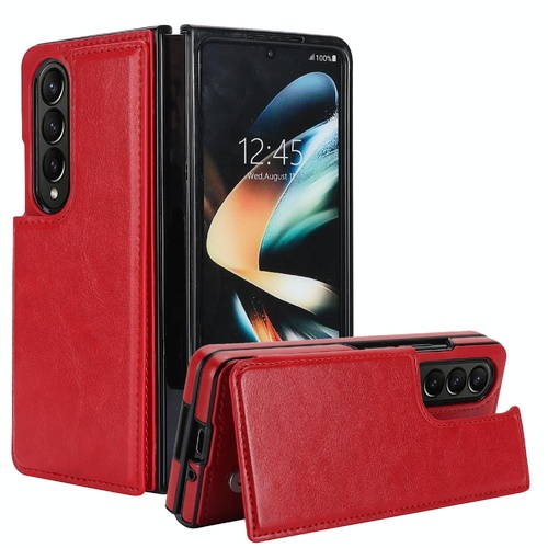 Full Coverage Double Buckle Phone Case for Samsung Galaxy z Fold 4 - Red - Main Image