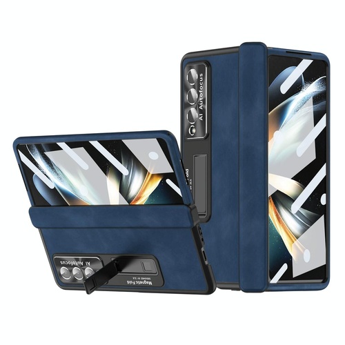 Magnetic Phone Case for Samsung Galaxy z Fold 4 - Napa Pattern - Royal Blue - Main Image