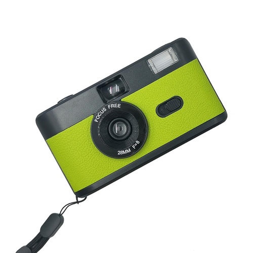 Retro Manual Reusable Film Camera for Kids - no Film - Black + Grass Green - Main Image