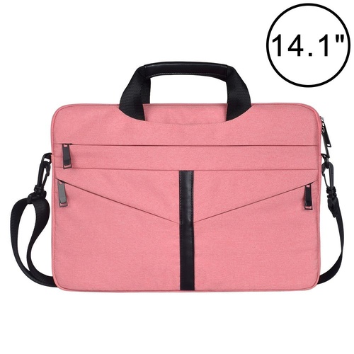 Stylish Zipper Laptop Bag with Shoulder Strap - Durable & Breathable - Pink - Main Image