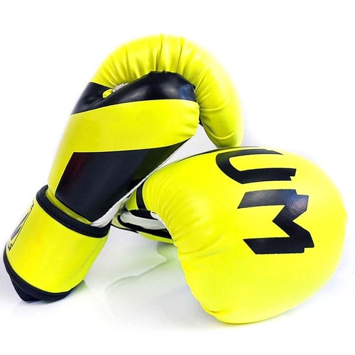 Professional Adult Boxing Training Gloves - 6Oz For Muay Thai Fighting - Fluorescent Yellow - Main Image