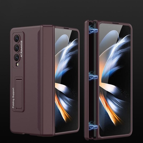 Foldable Magnetic Hinged Case for Samsung Galaxy z Fold 4 - Wine Red - Main Image