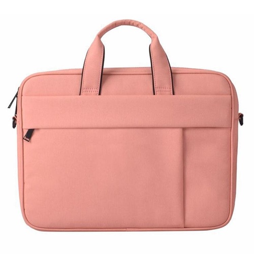 14.1 Inch Waterproof Anti-theft One-shoulder Handbag with Suitcase Belt - Pink - Main Image