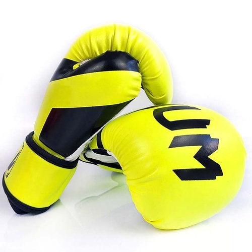 Professional Boxing Gloves For Adult Training - 10Oz Muay Thai Fighting - Fluorescent Yellow - Main Image