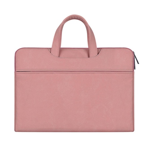 Waterproof Portable One-shoulder Handbag for 15.6 Laptops with Hidden Zipper and Suitcase Belt - Pink - Main Image