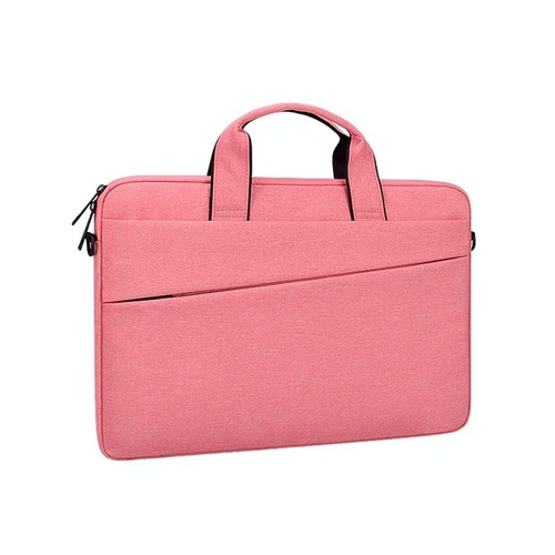 Portable Laptop Tablet Bag - 15.4 Inch Double Side Pockets Soft Handle Oxford Cloth - Pink - Main Image