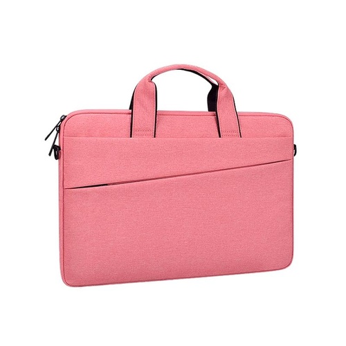 Portable Laptop Tablet Bag - 15.6 Inch Double Side Pockets Soft Handle Oxford Cloth - Deep Space Gray - Pink - Main Image