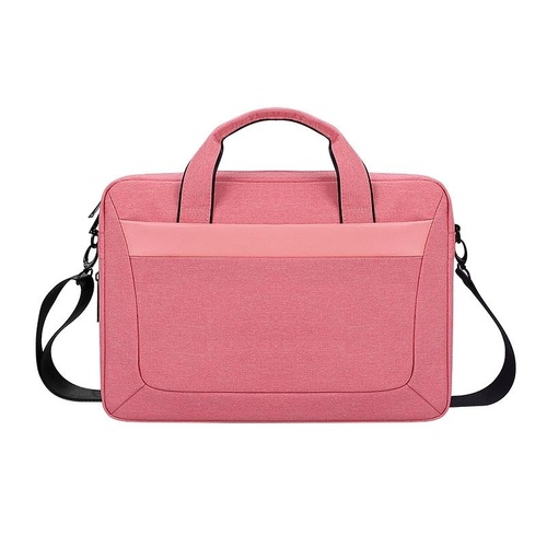 Expandable Laptop Bag - Waterproof Oxford Cloth Detachable Shoulder Strap - Pink - Main Image