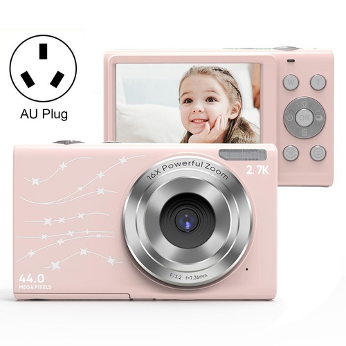 Full Hd 1080p Digital Camera with 44mp 16x Zoom - 2.4 Inch Screen for Children - Pink - Main Image
