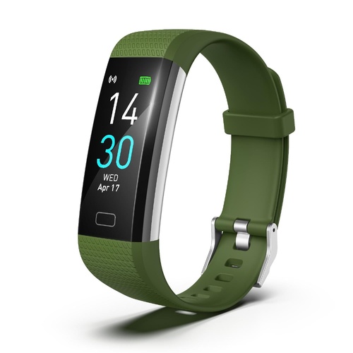 Waterproof Fitness Tracker Watch With Heart Rate Monitor - Army Green - Main Image