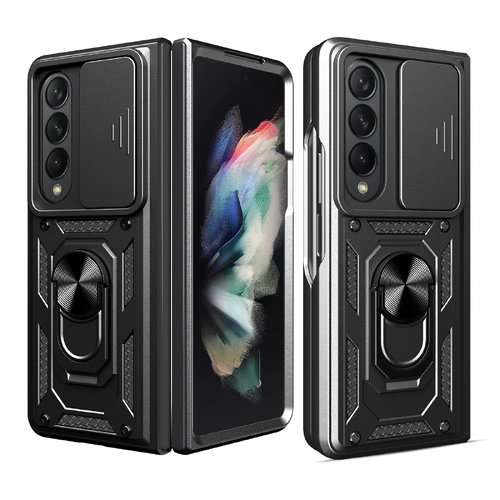 Samsung Galaxy z Fold 4 Tpu Pc Case with Sliding Camera Cover - Black - Main Image