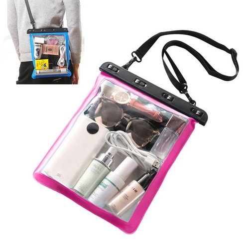 Waterproof Single Shoulder Bag For Mobile Phone Small Objects Multipurpose Design - Rose Red - Main Image