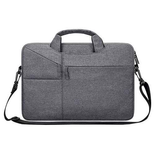 14.1 Inch Laptop Handbag With Hidden Strap And Suitcase Belt - Waterproof And Tear-Resistant - Dark Gray - Main Image