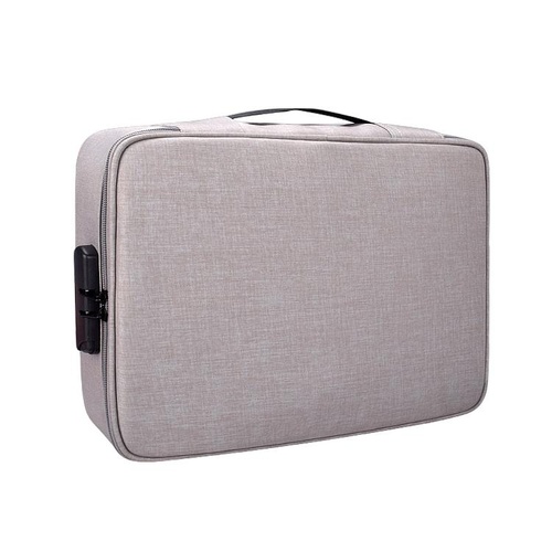 Waterproof Multi-layer Laptop Bag with Password Lock - Grey - Main Image