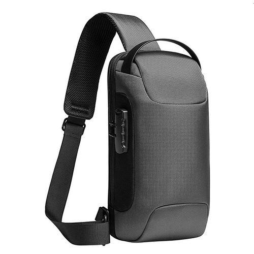Waterproof Anti Theft Crossbody Chest Bag Men Oxford Cloth 34X18X10Cm - Grey - Main Image
