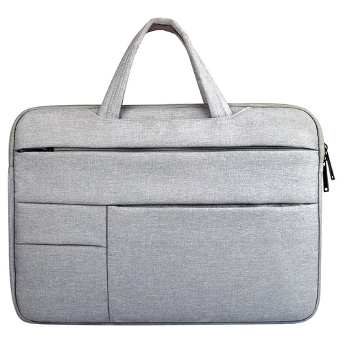 15.6 Inch Laptop Tablet Bag with Multiple Pockets and Soft Oxford Cloth Handle - Grey - Main Image