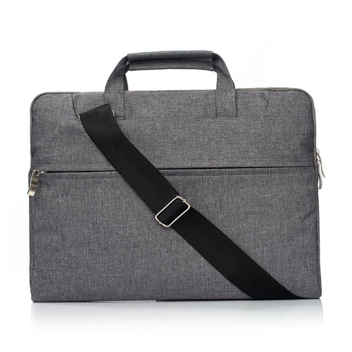 15.4 Inch Laptop Bag - Portable one Shoulder Zipper for Macbook Samsung Sony Dell Alienware Chuwi Asus Hp - Grey - Main Image