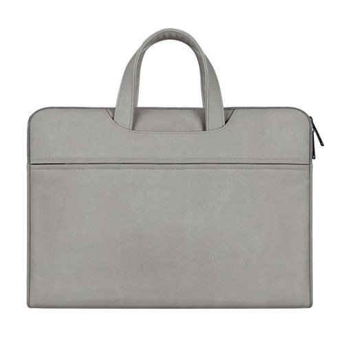 Waterproof Portable One-shoulder Handbag for 14.1 Laptops with Hidden Zipper and Suitcase Belt - Light Grey - Main Image
