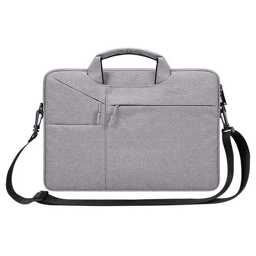 13.3 Inch Laptop Handbag With Hidden Strap And Suitcase Belt - Waterproof And Tear-Resistant - Light Grey - Main Image