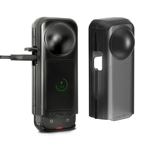 Transparent Black Sunnylife Camera Cover for Insta360 X4 with Integrated Lens Screen Protection - Main Image