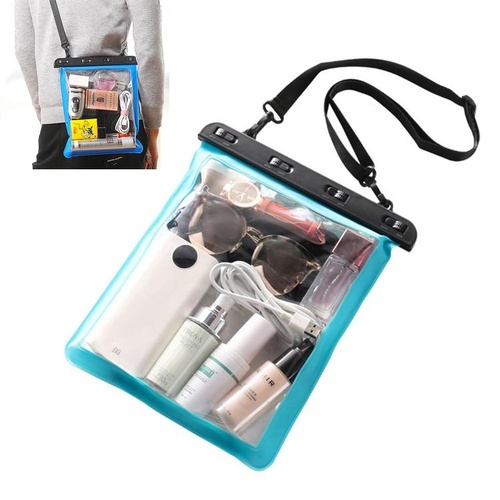 Waterproof Single Shoulder Bag For Mobile Phone Small Objects Multipurpose Design - Lake Blue - Main Image