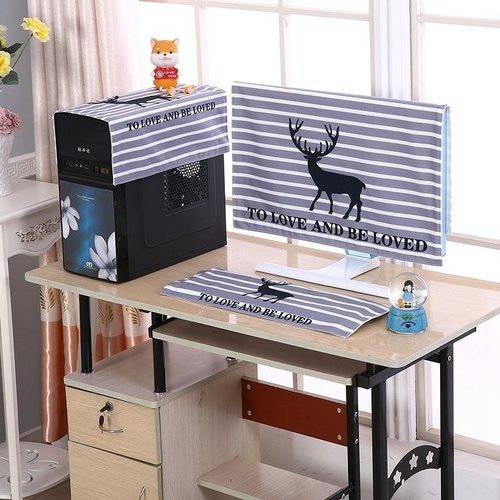 22 Desktop Computer Lcd Monitor Dust-proof Cover - Cloth Material - Grey Deer - Main Image